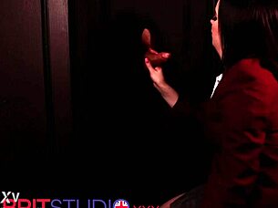 Hey, let me suck that cock at the gloryhole, the student whispers eagerly.