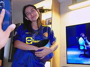 Guy discovers amateur asian profile on xvideos leading to sexy blowjob and facial cumshot.