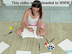 Teen beauty Laya Rae gets licked and fucked by hung dude GI Joey