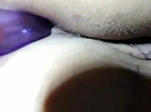 Wife at 21 years old plays with huge butt plug in classic ass scene!