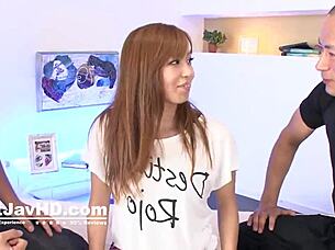 Ruru Kashiwagi, the insane milf, unleashes her steamy assets in wild blowjob and creampie action