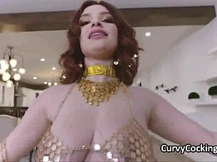 Belly dancer shakes that fat pussy on monster cock!