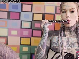 anal queen anuskatzz in corset uses metal toy before big dick fucks ass and squirts