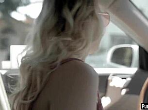 Nervous Tiny Blonde Teen Loses Her Virginity to Older Guy with Monster Cock