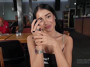 Did this shy brunette really go wild with a stranger for hard toilet fucking?