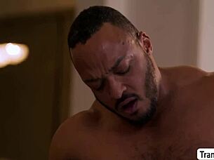 horny shemale pounds tipsy black dude in bareback anal