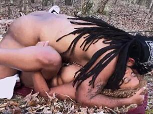 Oh man, let's get wild with that erotic fun in the woods, sucking cock and dominating outside!