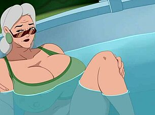 I adore this wild Halloween outdoor fuck with huge tits granny getting monster cock in hairy pussy