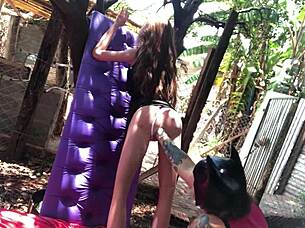 Ruiva peituda engages in intense anal play with sex toy before taking cumshot in mouth