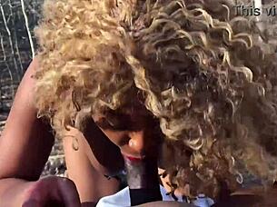 Oh man, let's get wild with that erotic fun in the woods, sucking cock and dominating outside!