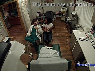 dr tampa gives tori sanchez a pap smear backstage