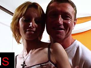 Come on, muscular guy, pound this hot shaved blonde in missionary and cowgirl positions