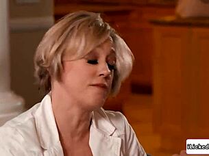 Busty Lesbian Milf Dovefucks and Fingers Petite Asian Teen in Taboo Encounter