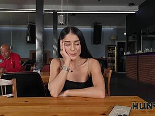 Did this shy brunette really go wild with a stranger for hard toilet fucking?