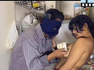 My husband surprises me while I cook and fucks me really good in the kitchen