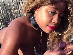 Oh man, let's get wild with that erotic fun in the woods, sucking cock and dominating outside!