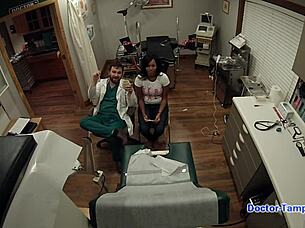 dr tampa gives tori sanchez a pap smear backstage