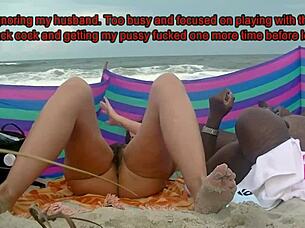 I love the thrill of watching interracial creampie action with swingers on the nude beach in this free sample