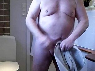 chris enjoys a relaxing solo shower with warm water cascading down