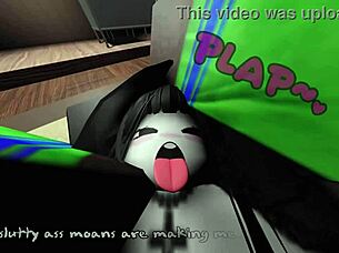 Massive BBC Stretches Out Big Booty Latina in Wild Roblox Encounter