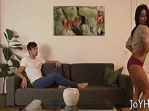 Isn't it thrilling how this young whore rides on a hard schlong for intense fucking pleasure?