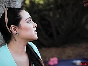 Creepy voyeur watches petite young girlfriend in intense interracial raw sex with black friend.