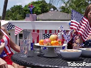 Hey, perverted Kirsten Lee gets fucked hard at that wild 4th of July party! 🔥🎉