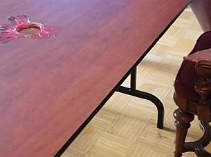 I feel intense pleasure stomping cum out of that throbbing cock under desk