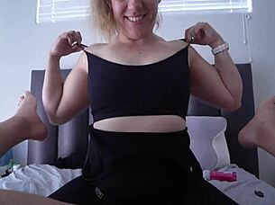 uh this hot strapon pegging is makin me cum too fast in anal ecstasy