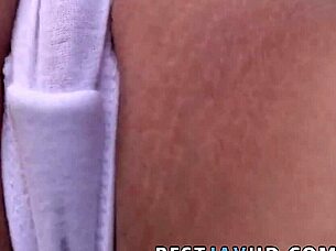 Yui Kasugano, you're so horny playing with that shaved pussy outdoors in this Japanese scene!