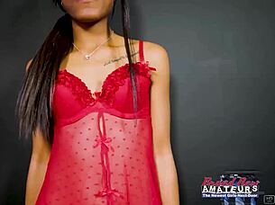 skinny exotic hottie monae deepthroats a cock before getting banged hard in interracial action