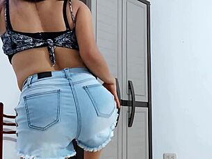 I feel so horny after my man leaves for work, now I'm alone touching my big natural tits getting excited