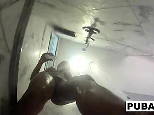 Abigail enjoys a quick shower while carefully shaving her intimate area smooth