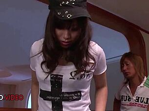 i love how sultry japanese beauty hinata satisfies the hungry group with her skilled blowjobs