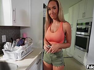 Briana banderas all naked as sexy maid cleans then rides cowgirl hardcore