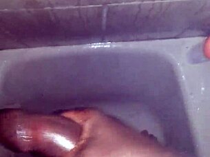 i love jerking my big black cock in the shower until i cum hard everywhere