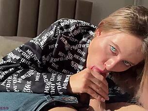 Hey, while that old guy's away, wanna give your hot young blonde stepmom multiple orgasms with rough doggystyle?