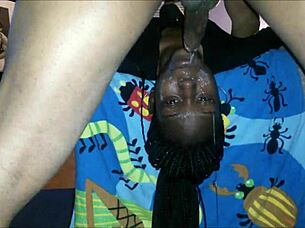 Damn, Watch This Black Gal Get Fucked Hard In The Mouth With Intense Action!