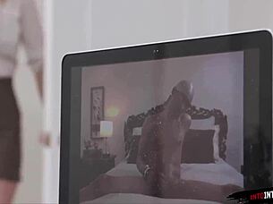 Milf catches tenant stroking his BBC and sucks him off