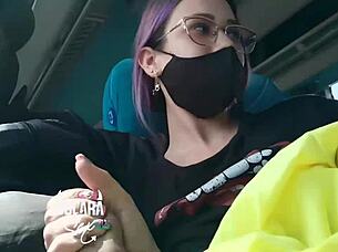 horny girlfriend gives him oral sex cum in mouth on bus to bogota 😈 big cock latina assfucking action