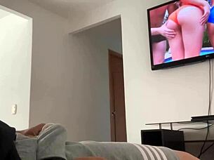 Horny Blonde Masturbating Solo In Living Room