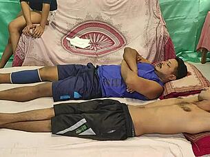 Very beautiful teen 18+ girls fucked romantically in foursome group sex