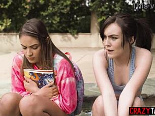 latina lesbian teen 18+ seduced hot friend and sweet babe enjoyed pussy licking