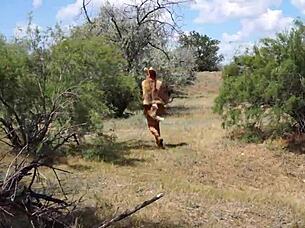 Shy Aboriginal In Outdoor Dance