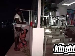 Curvy Latina Michelle Martinez Sucks Big Black Cock Outdoors In Florida Hotel Shenanigans