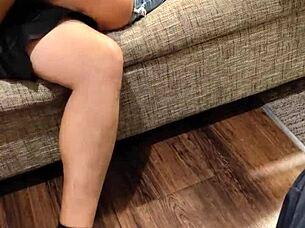 wife gets seduced into hot foreplay that escalates to riding cowgirl sex with big tits bouncing