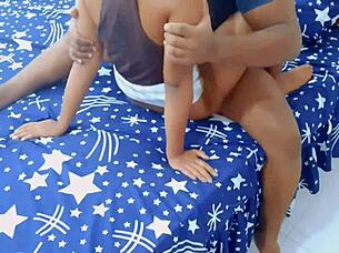 Hey, why not fuck this sleeping Indian slut bhabhi sharing the bed with tight pussy creampie?