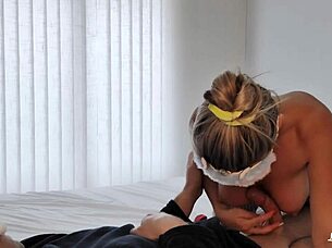 I'm waking my husband with lips and hands until that huge cumshot fills my mouth