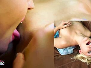 Bailey and Olyssia share sucking and banging fun