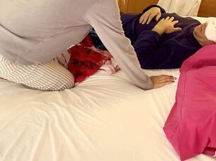 I'm waking my husband with lips and hands until that huge cumshot fills my mouth